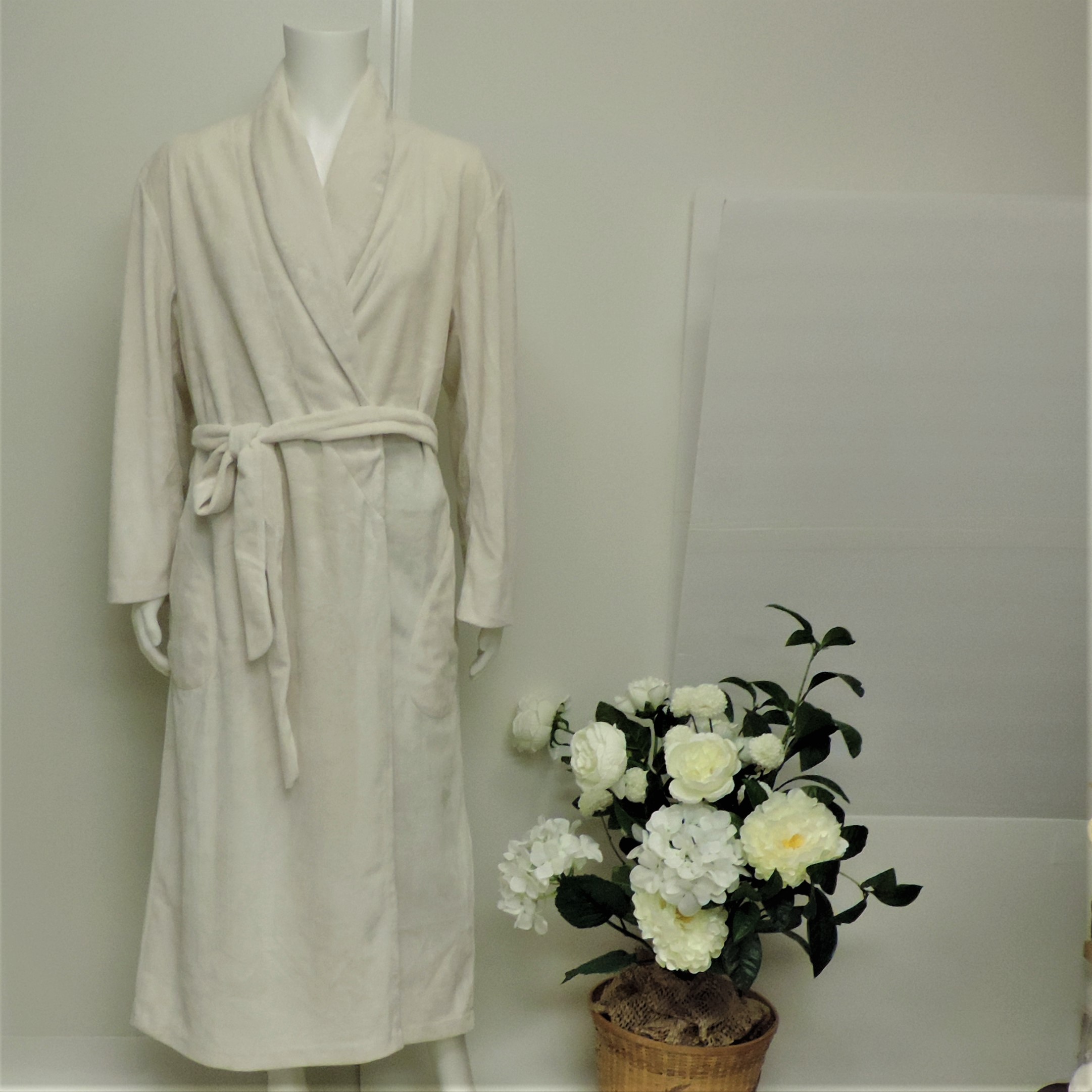 MS-MEN ROBE - Cinnamon / white - Karen Luu Home Couture