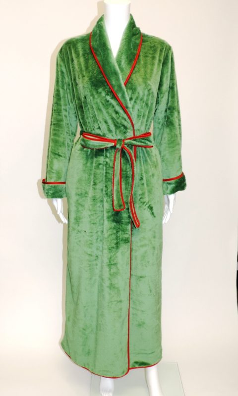 light green silk robe