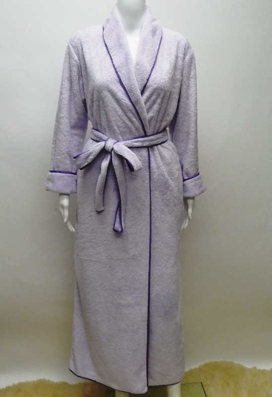Luxury classic long robe - lavender - Karen Luu Home Couture