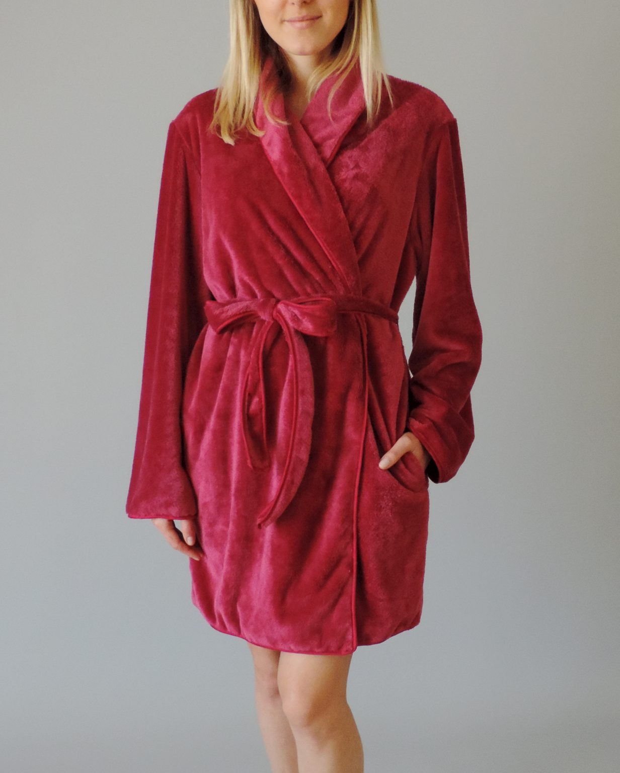 Luxury short robe Merlot Karen Luu Home Couture