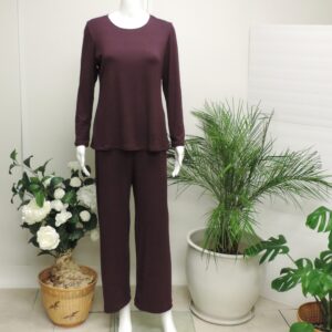 mm pjset classic top and pant burgundy